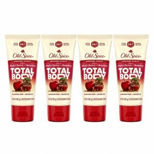 4 Pack Old Spice Total Body Cream Black Cherry Bourbon 3oz